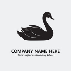 Swan Silhouette Logo Company Design Illustration Vector Graphic Image