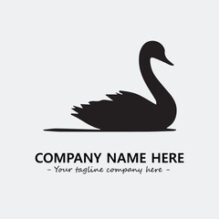 Swan Silhouette Logo Company Design Illustration Vector Graphic Image