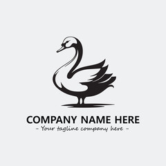 Swan Silhouette Logo Company Design Illustration Vector Graphic Image
