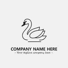 Swan Silhouette Logo Company Design Illustration Vector Graphic Image