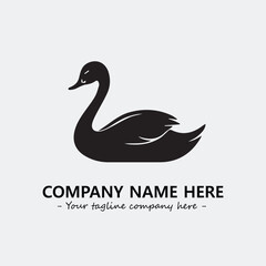 Swan Silhouette Logo Company Design Illustration Vector Graphic Image