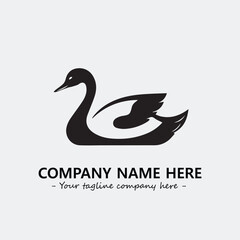 Swan Silhouette Logo Company Design Illustration Vector Graphic Image