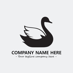 Swan Silhouette Logo Company Design Illustration Vector Graphic Image
