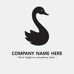 Swan Silhouette Logo Company Design Illustration Vector Graphic Image