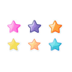 Obraz premium Colorful star stickers in various shades create playful and cheerful vibe