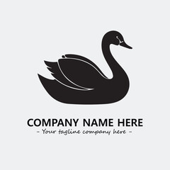 Swan Silhouette Logo Company Design Illustration Vector Graphic Image