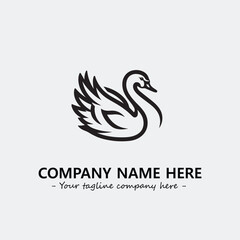 Swan Silhouette Logo Company Design Illustration Vector Graphic Image
