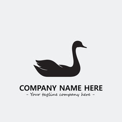 Swan Silhouette Logo Company Design Illustration Vector Graphic Image