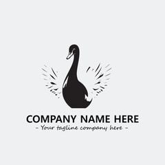 Swan Silhouette Logo Company Design Illustration Vector Graphic Image