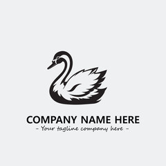 Swan Silhouette Logo Company Design Illustration Vector Graphic Image