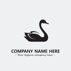 Swan Silhouette Logo Company Design Illustration Vector Graphic Image