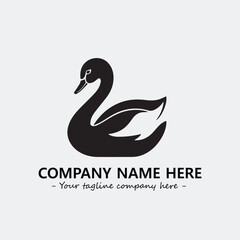 Swan Silhouette Logo Company Design Illustration Vector Graphic Image