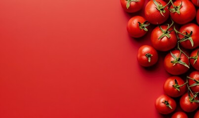 Fresh Red Tomatoes on Red Background, Vibrant and Healthy Produce