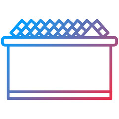 Ice Bucket Line Icon Style