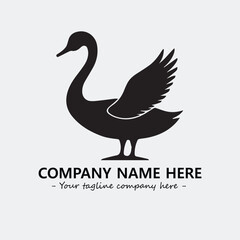Swan Silhouette Logo Company Design Illustration Vector Graphic Image