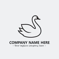 Swan Silhouette Logo Company Design Illustration Vector Graphic Image
