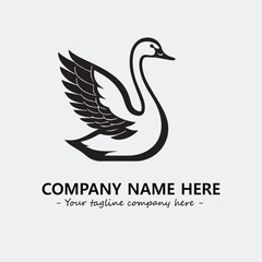 Obraz premium Swan Silhouette Logo Company Design Illustration Vector Graphic Image