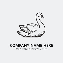 Swan Silhouette Logo Company Design Illustration Vector Graphic Image