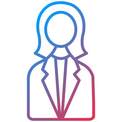 Lady Lawyer Line Icon Style