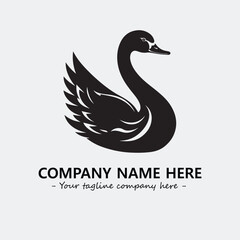 Swan Silhouette Logo Company Design Illustration Vector Graphic Image