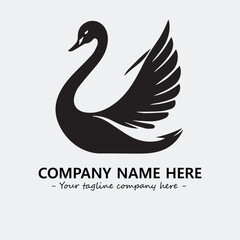 Swan Silhouette Logo Company Design Illustration Vector Graphic Image