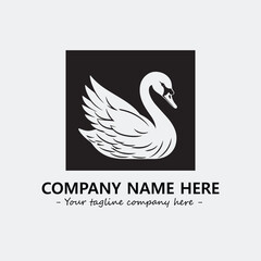 Swan Silhouette Logo Company Design Illustration Vector Graphic Image