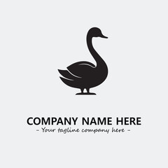 Swan Silhouette Logo Company Design Illustration Vector Graphic Image