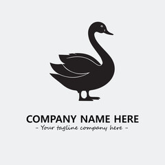 Swan Silhouette Logo Company Design Illustration Vector Graphic Image