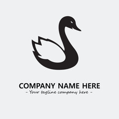 Swan Silhouette Logo Company Design Illustration Vector Graphic Image