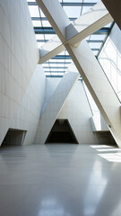 Fototapeta premium Empty spacious room with concrete walls