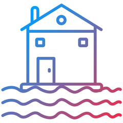 Flood Line Icon Style