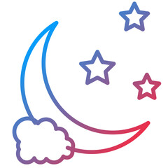 Night Line Icon Style