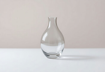 clear glass vase sitting on a white table