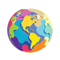 colorful globe on white background