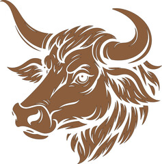Fototapeta premium Detail Buffalo Head Graphic for Apparel and Branding
