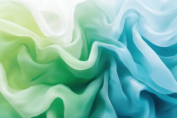 Obraz premium Abstract fabric with flowing shapes in shades of green and blue