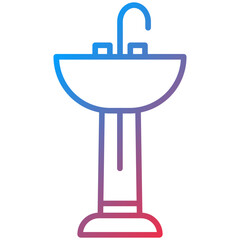 Sink Line Icon Style