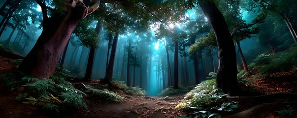 Enchanting Misty Forest Path - Dark fantasy