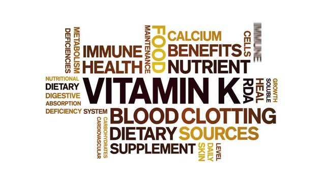 Vitamin K animated word cloud;text design animation tag kinetic typography seamless loop.