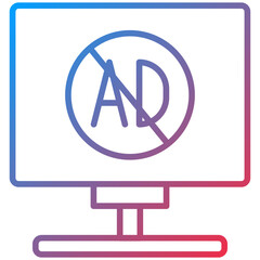 Ad Blocker Line Icon Style