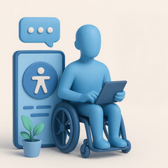 Accessibility and Assistive Technology - Empowered Mobility in 3D Illustration  - generative AI