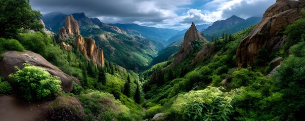 Dramatic Mountain Valley Landscape - Dramatic Lighting