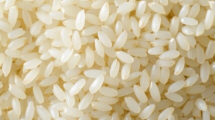 Close-up view of uncooked white rice grains.