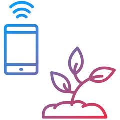 Smart Farm Line Icon Style