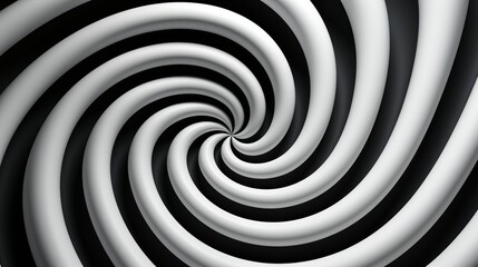 Abstract black and white spiral vortex