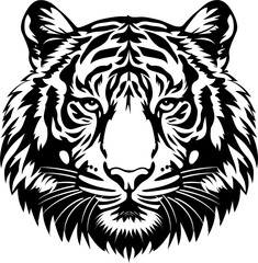 Fototapeta premium Majestic tiger head illustration