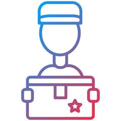 Delivery Man Line Icon Style