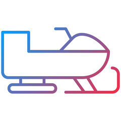 Fototapeta premium Snowmobile Line Icon Style