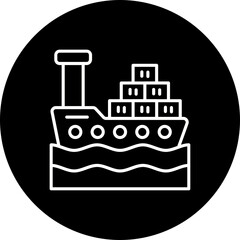 Naklejka premium Cargo ship Icon