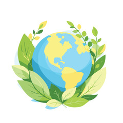 green globe with leaves